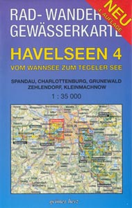 Rad- und Wanderkarte + Gewässerkarte Havelseen 4 vom Wannsee zum Tegeler See Rad- und Wanderkarte + Gewässerkarte Havelseen 4 vom Wannsee zum Tegeler See