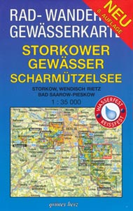 Rad- und Wanderkarte + Gewässerkarte Storkower Gewässer, Scharmützelsee Rad- und Wanderkarte + Gewässerkarte Storkower Gewässer, Scharmützelsee
