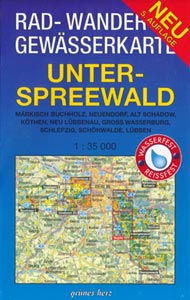 Rad- und Wanderkarte + Gewässerkarte Unterspreewald Rad- und Wanderkarte + Gewässerkarte Unterspreewald