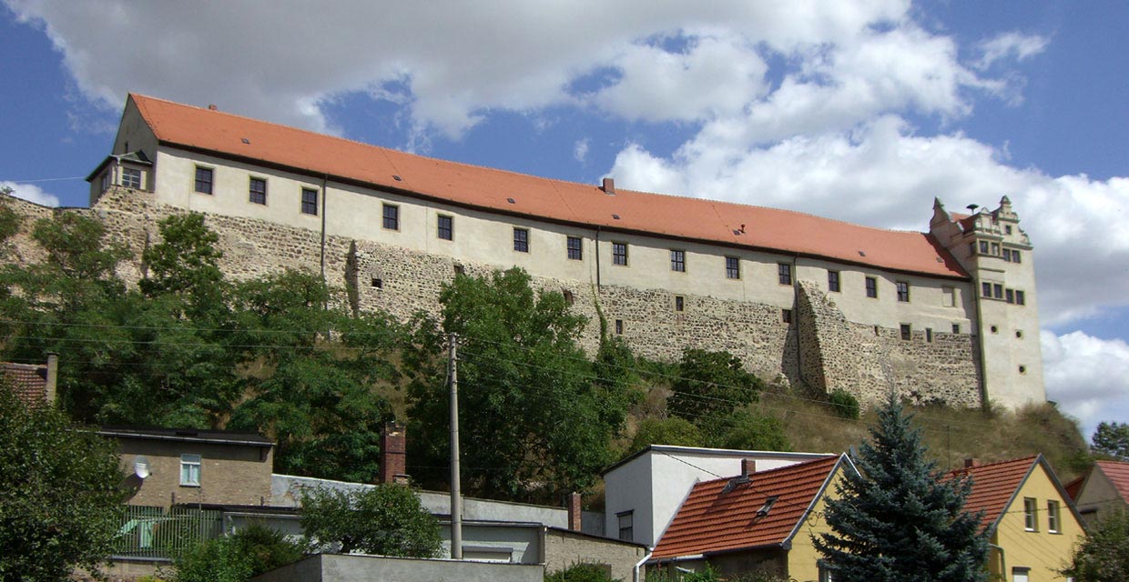 Blick zum Schloss Wettin
