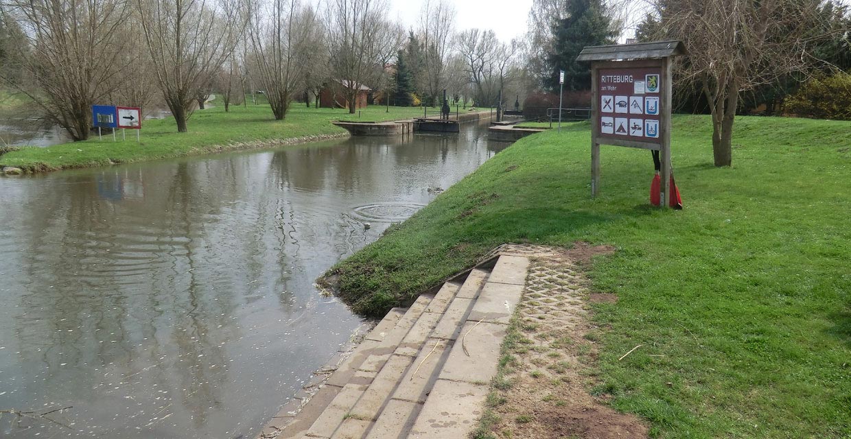 Ausstieg vor der Schleuse Ritteburg