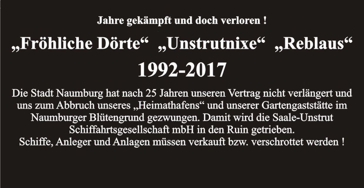 Ende der Fahrgastschifffahrt auf der Unstrut